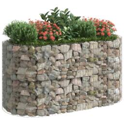 Berkfield Home Gabion Raised Bed Galvanised Iron 200x100x100 cm in Silver - Size: 200 x 100 x 100 cm - thumbnail 3