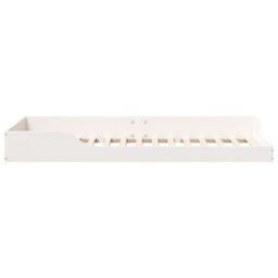 Berkfield Home Floor Bed Frame White 90 x 210 cm Wood - thumbnail 7