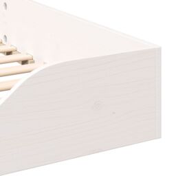 Berkfield Home Floor Bed Frame White 90 x 210 cm Wood - thumbnail 9