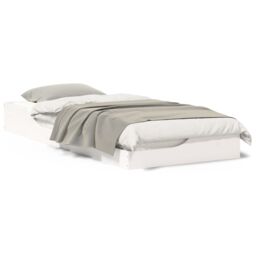 Berkfield Home Floor Bed Frame White 90 x 210 cm Wood - thumbnail 4