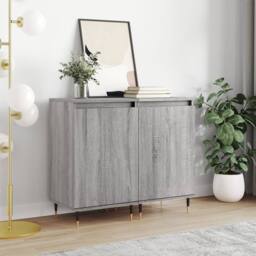 Berkfield Home Sideboards 2 pcs Grey Sonoma 40x35x70 cm Engineered Wood - Size: 40 x 35 x 70 cm - thumbnail 2