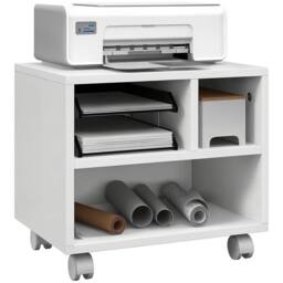 EONLION Printer Stand with Storage Printer Cart on Wheels in White - Size: 100 cm - thumbnail 1