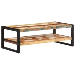 Berkfield Home Coffee Table 120x60x40 cm Solid Reclaimed Wood in Brown - Size: 120 x 60 x 40 cm - thumbnail 7