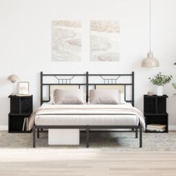 Berkfield Home Nightstands 2 pcs Black Oak 35x35x55 cm Engineered Wood - Size: 35 x 35 x 55 cm - thumbnail 1