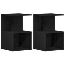 Berkfield Home Nightstands 2 pcs Black Oak 35x35x55 cm Engineered Wood - Size: 35 x 35 x 55 cm - thumbnail 2