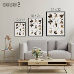 "Artery8 Bovidae Animals Vintage Illustration Lydekker Framed Canvas Wall Art in White - Size: W12"" x H16""" - thumbnail 4