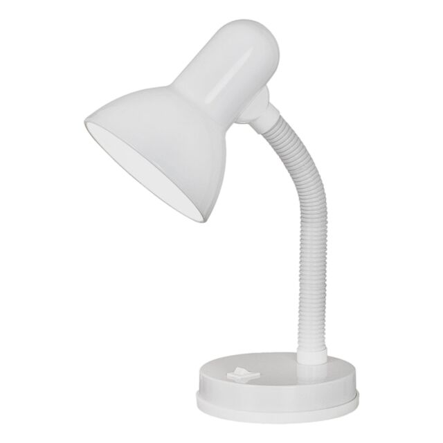 Loops Table Lamp Flexible Moveable Colour White Steel Rocker Switch Bulb E27 1x40W - image 1