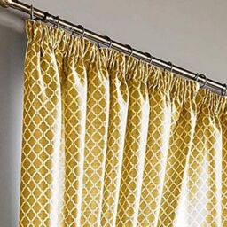 Alan Symonds Cotswold Fully Lined Ready Made Pencil Pleat Taped Top Curtains in Yellow - Size: 117 cm width x 183 cm drop - thumbnail 2