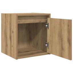 Berkfield Home Wall-Mounted Bedside Cabinet Artisan Oak 38x34x40 cm in Brown - Size: 38 x 34 x 40 cm - thumbnail 5