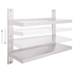 Berkfield Home Durable 2-Tier Floating Wall Shelf Stainless Steel 100x30 cm in Grey - thumbnail 1