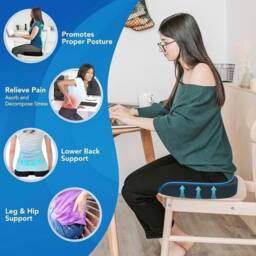 SPETLEK Orthopedic Memory Foam Seat Cushion in Black - thumbnail 5