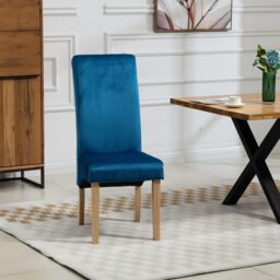 Artemis Home Rimini Velvet Fabric Dining Chairs - Set of 2 in Blue