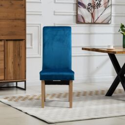 Artemis Home Rimini Velvet Fabric Dining Chairs - Set of 2 in Blue - thumbnail 2