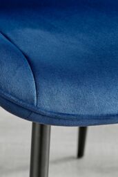 FurnitureboxUK Set of 2 Pesaro Luxury Velvet Dining Chairs With Diamond Stitched Back & Black Metal Legs in Navy - thumbnail 6