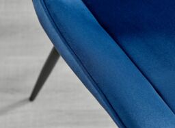 FurnitureboxUK Set of 2 Pesaro Luxury Velvet Dining Chairs With Diamond Stitched Back & Black Metal Legs in Navy - thumbnail 7
