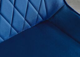 FurnitureboxUK Set of 2 Pesaro Luxury Velvet Dining Chairs With Diamond Stitched Back & Black Metal Legs in Navy - thumbnail 8