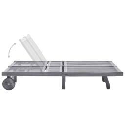 Berkfield Home 2-Person Sun Lounger Solid Acacia Wood in Grey - thumbnail 5