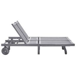 Berkfield Home 2-Person Sun Lounger Solid Acacia Wood in Grey - thumbnail 3
