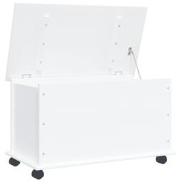 Berkfield Home Storage Chest with Wheels ALTA White 73x39.5x44 cm Solid Wood Pine - thumbnail 3