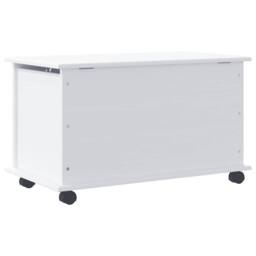 Berkfield Home Storage Chest with Wheels ALTA White 73x39.5x44 cm Solid Wood Pine - thumbnail 7