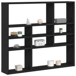 Berkfield Home Wall Shelf Black Oak 90x16x78 cm Engineered Wood - Size: 90 x 16 x 78 cm - thumbnail 4