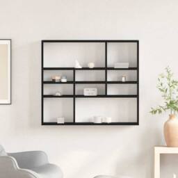Berkfield Home Wall Shelf Black Oak 90x16x78 cm Engineered Wood - Size: 90 x 16 x 78 cm - thumbnail 3