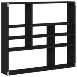 Berkfield Home Wall Shelf Black Oak 90x16x78 cm Engineered Wood - Size: 90 x 16 x 78 cm - thumbnail 7