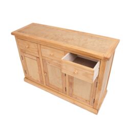 Cabinet Bits Lucca Waxed 3 Drawer 3 Door Sideboard Wood Knob in Light Brown - thumbnail 2