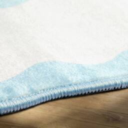 OHS Bow Velvet Bath Mat Soft Absorbent Shower Rug in Blue - thumbnail 2