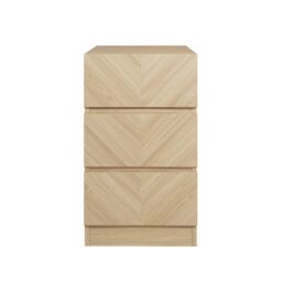 GFW Catania Pair of 3 Drawer Bedside Tables in Light Oak - thumbnail 3