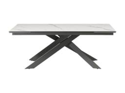 Vente-unique 8 - 12 Seater Extendable Dining Table In Ceramic, Tempered Glass, and in Grey - thumbnail 4