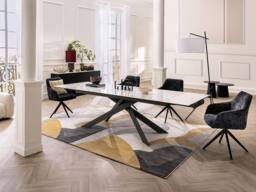 Vente-unique 8 - 12 Seater Extendable Dining Table In Ceramic, Tempered Glass, and in Grey - thumbnail 5