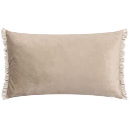 Wylder Tilly Velvet Frill Reversible Cushion in Beige - Size: 30 cm x 50 cm - thumbnail 2