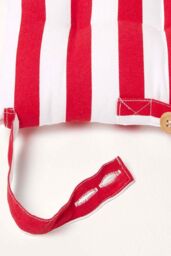 Homescapes Seat Pad Luxury Cotton Red Striped Indoor Outdoor Garden Cushion, 40cm - thumbnail 4