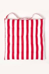 Homescapes Seat Pad Luxury Cotton Red Striped Indoor Outdoor Garden Cushion, 40cm - thumbnail 3