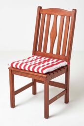 Homescapes Seat Pad Luxury Cotton Red Striped Indoor Outdoor Garden Cushion, 40cm - thumbnail 6