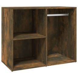Berkfield Home LED Dressing Table with Cabinets Smoked Oak Engineered Wood in Brown - thumbnail 9