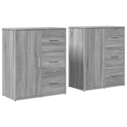Berkfield Home Sideboards 2 pcs Grey Sonoma 60x31x70 cm Engineered Wood - Size: 60 x 31 x 70 cm - thumbnail 2