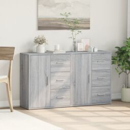 Berkfield Home Sideboards 2 pcs Grey Sonoma 60x31x70 cm Engineered Wood - Size: 60 x 31 x 70 cm - thumbnail 3