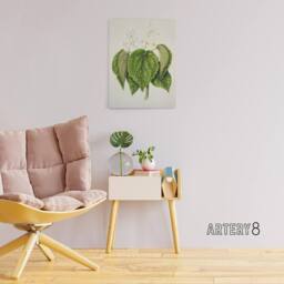"Artery8 New Zealand Whau Cork Tree Flowers Featon Canvas Wall Art Print in Beige - Size: W12"" x H16""" - thumbnail 3