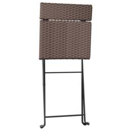 Berkfield Home Beautiful Folding Bistro Chairs 8 pcs Brown Poly Rattan & Steel - thumbnail 5