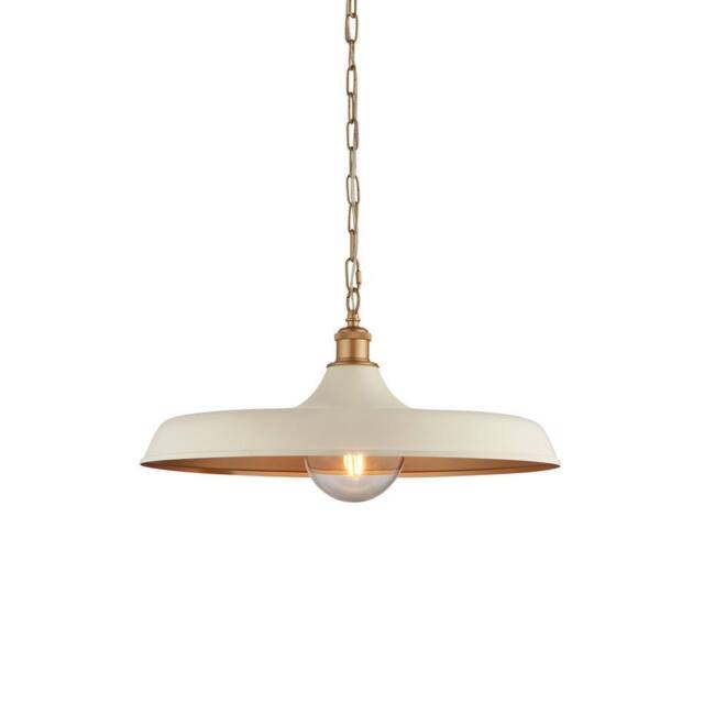 Netlighting Afragola Dome Pendant Ceiling Light Matt Warm White Satin Gold Paint - image 1