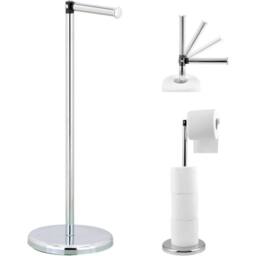KORVIXA Toilet Roll Holder Anti Slip Bathroom in Silver - thumbnail 1