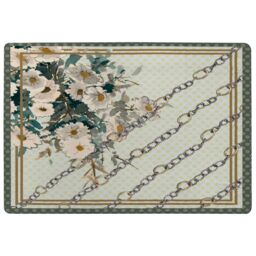 Benjamin Tate Design Flowers & Chain Links Rug in Natural - Size: Large - thumbnail 1
