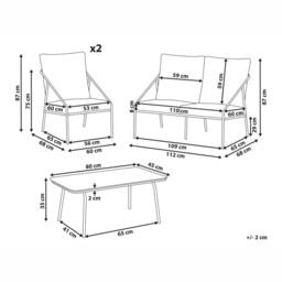 Wyld and Coco Black Metal Outdoor 4-Seater Set with Removable Covers - thumbnail 4