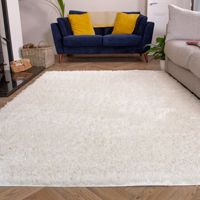 Kukoon Soft Fluffy Thick Pile Shaggy Area Rug, Living Room Bedroom Carpet Runner in Cream - Size: 60 cm x 110 cm - image 1