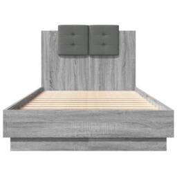 Berkfield Home Bed Frame without Mattress Grey Sonoma 75x190 cm Small Single - thumbnail 4