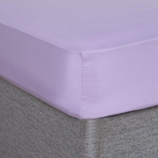 OHS Plain Dyed Non-Iron Fitted Bed Sheet in Lilac - Size: Single Fitted - image 1