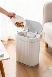 Living and Home 9L/7L Smart Sensor Rubbish Bin in Cool White - Size: Medium