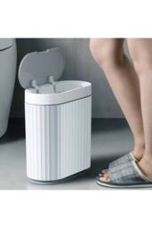 Living and Home 9L/7L Smart Sensor Rubbish Bin in Cool White - Size: Medium - thumbnail 6